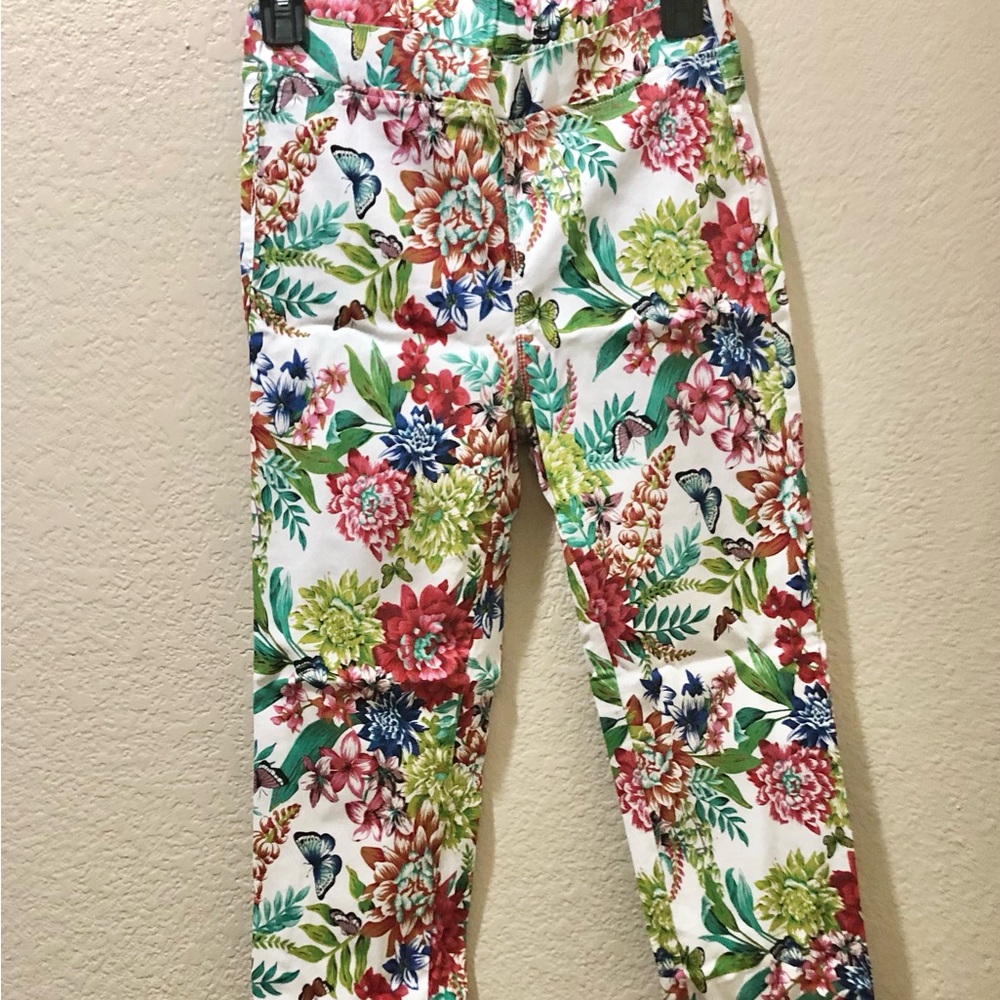Buffalo David Bitton White Floral Skinny Jeans